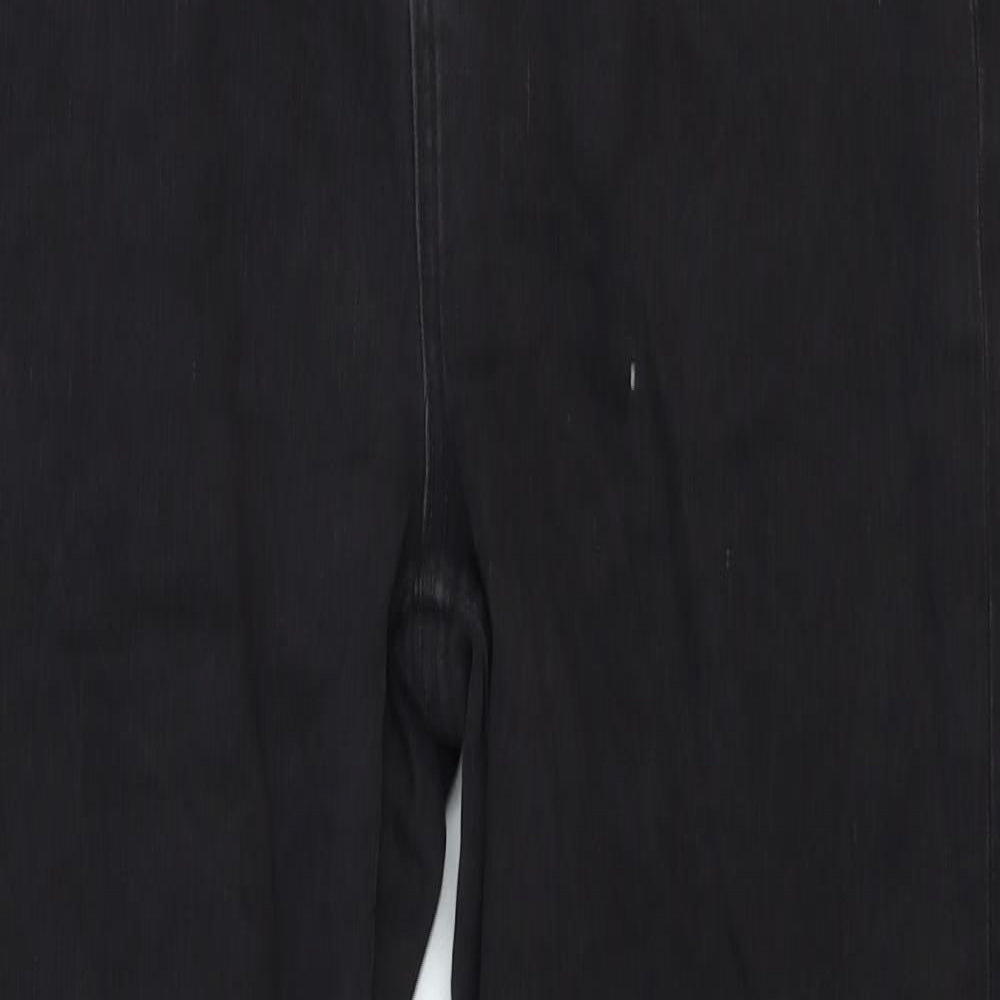 Marks and Spencer Womens Black Cotton Straight Jeans Size 14 Regular Zip