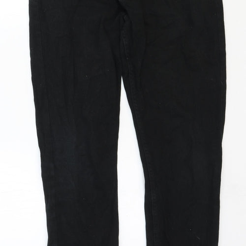Denim & Co. Womens Black Cotton Straight Jeans Size 32 in Regular Zip
