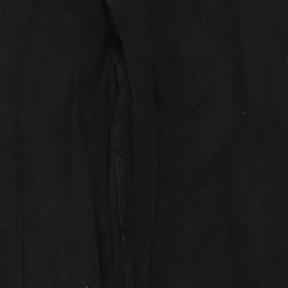 Denim & Co. Womens Black Cotton Straight Jeans Size 32 in Regular Zip