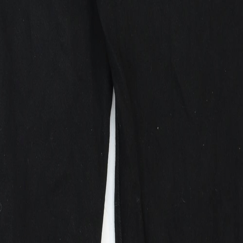 Denim & Co. Womens Black Cotton Straight Jeans Size 32 in Regular Zip
