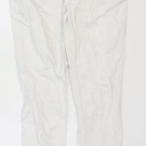Body Flirt Womens White Cotton Straight Jeans Size 8 Regular Zip