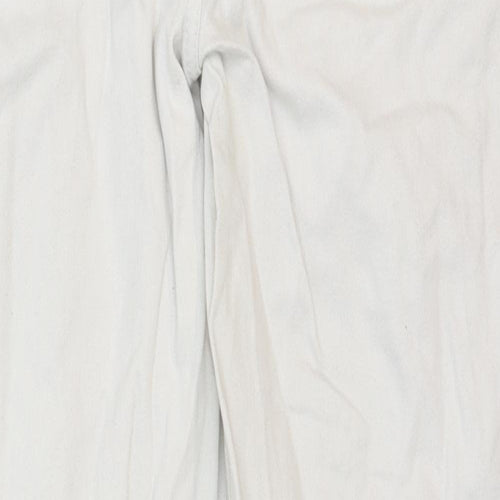 Body Flirt Womens White Cotton Straight Jeans Size 8 Regular Zip