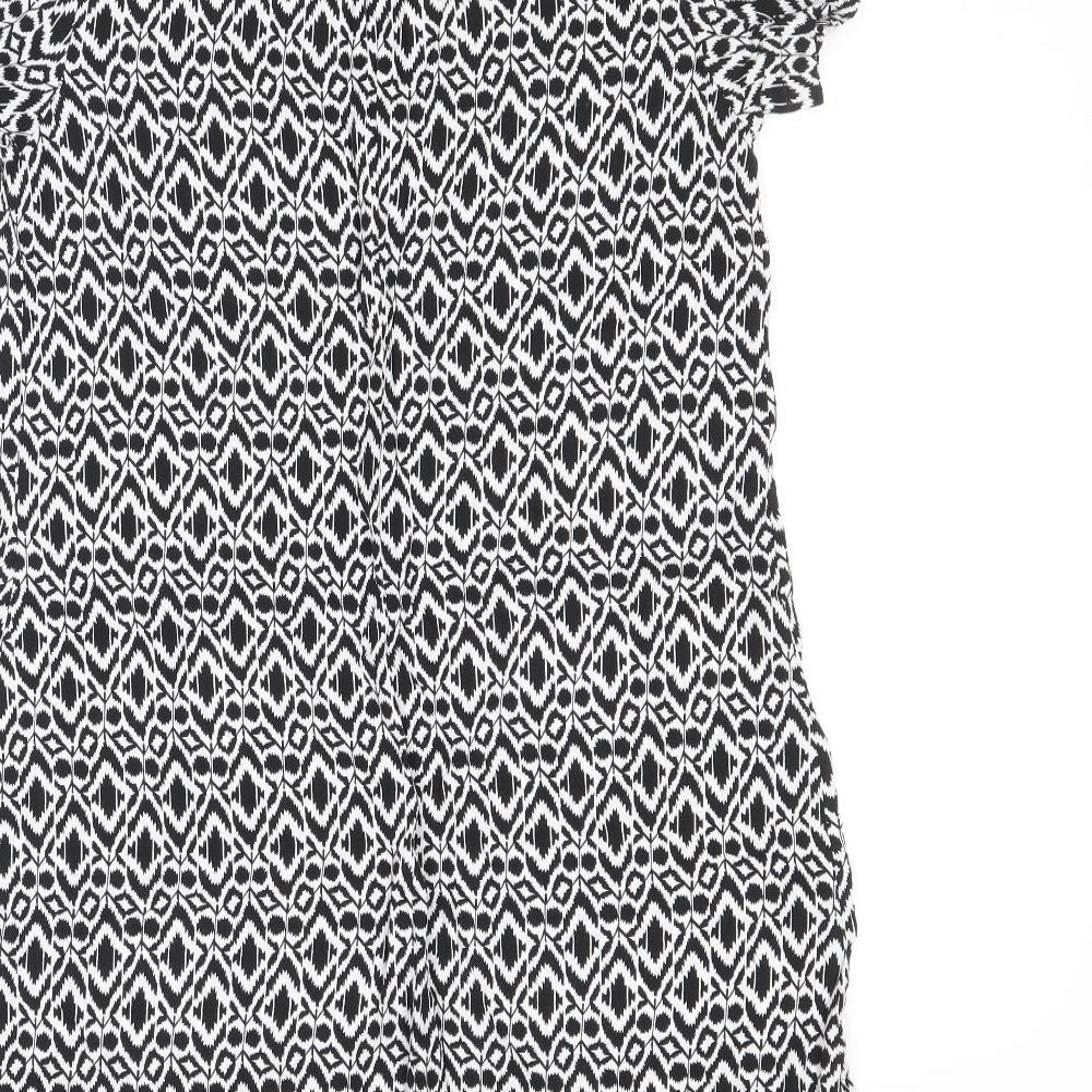 Papaya Womens Multicoloured Geometric Viscose A-Line Size 12 Round Neck Pullover