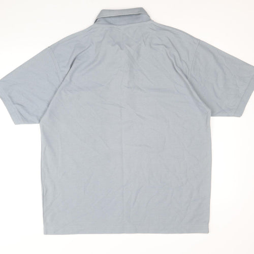 Oldport Mens Grey Polyester Polo Size XL Collared Button