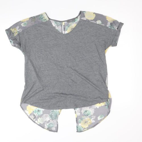 NEXT Womens Multicoloured Floral Polyester Tunic T-Shirt Size 12 V-Neck - Chiffon Details