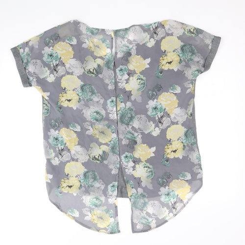 NEXT Womens Multicoloured Floral Polyester Tunic T-Shirt Size 12 V-Neck - Chiffon Details