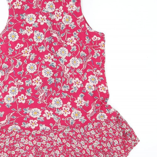 Monsoon Womens Pink Floral Viscose Basic Button-Up Size 8 Collared
