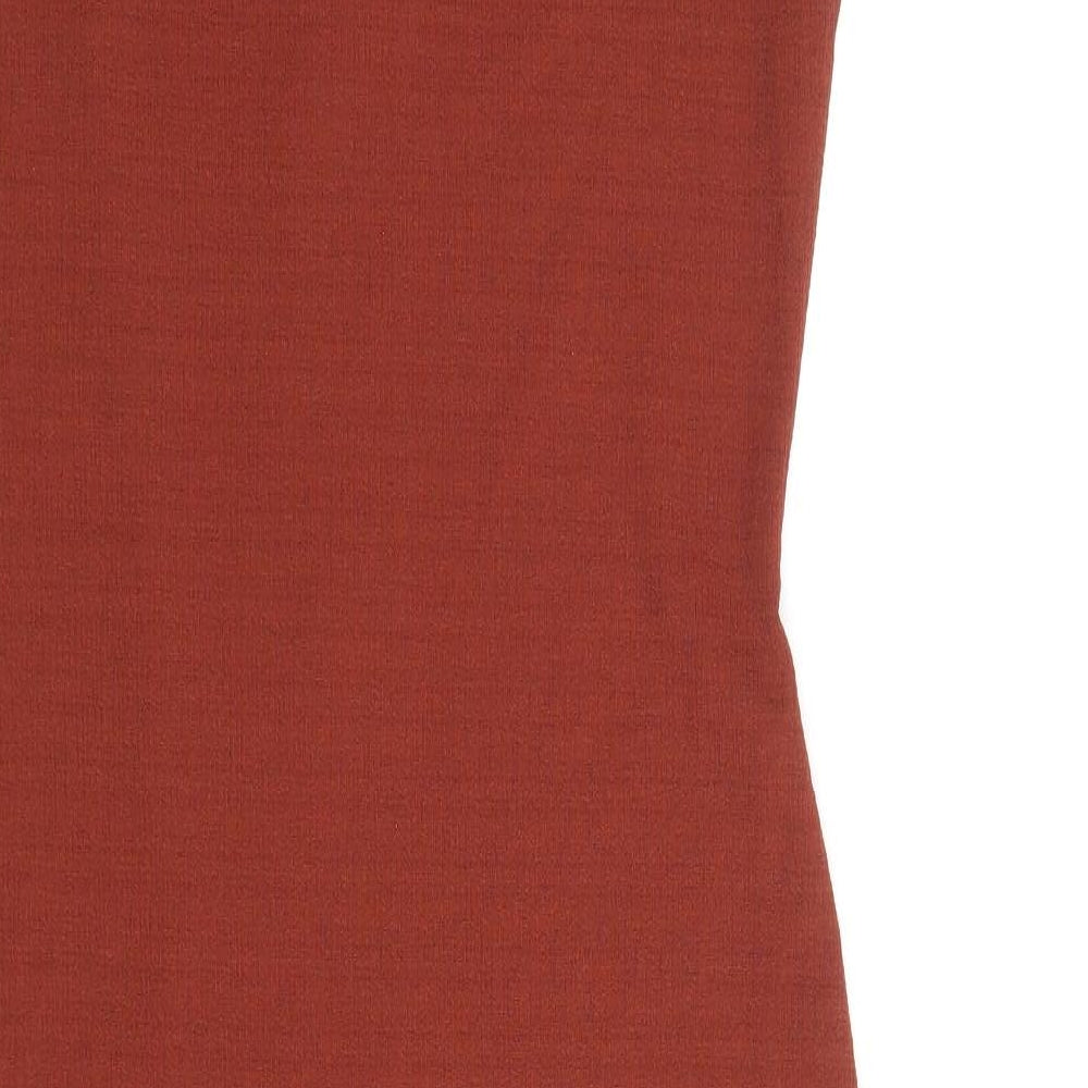 F&F Womens Brown Polyester Bodycon Size 10 High Neck Pullover