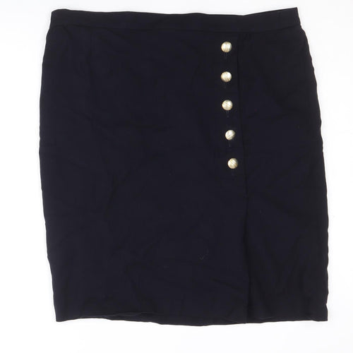Arkis Club Womens Blue Cotton Straight & Pencil Skirt Size 22 Zip
