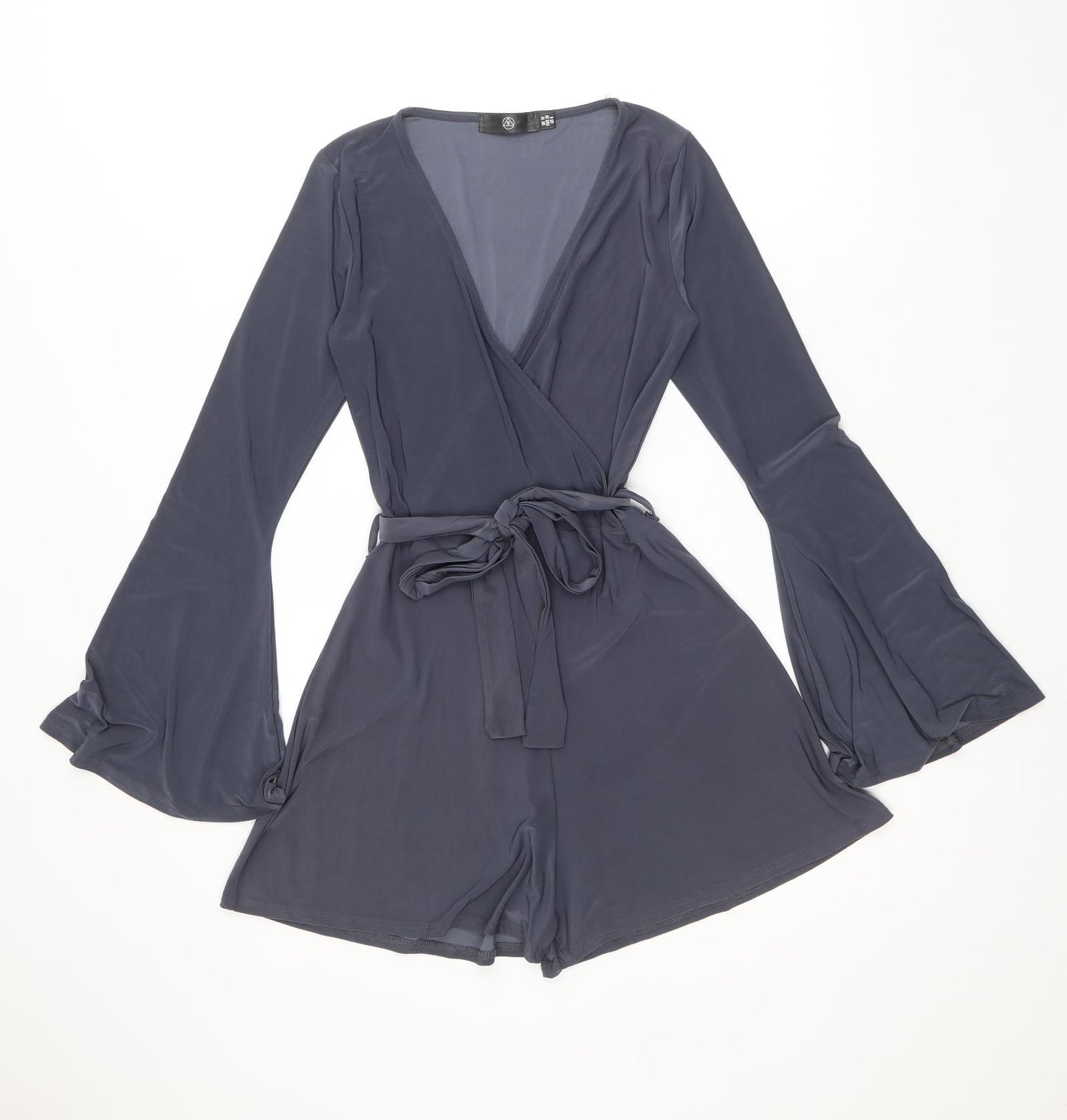 Missguided Womens Grey Polyester Playsuit One-Piece Size 10 Pullover