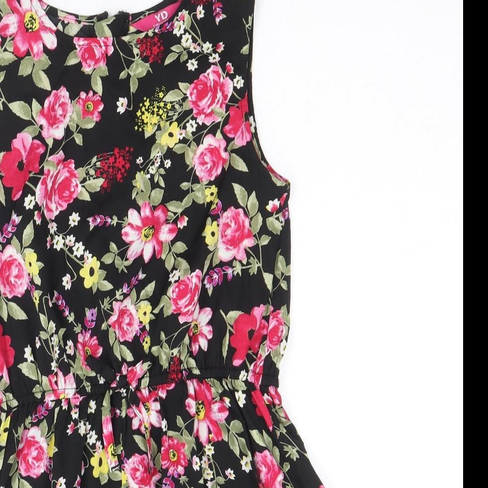 Primark Girls Multicoloured Floral Polyester Playsuit One-Piece Size 9-10 Years Zip