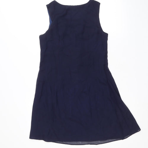 Angel Eye Womens Blue Polyester A-Line Size M Scoop Neck Zip - Size M-L
