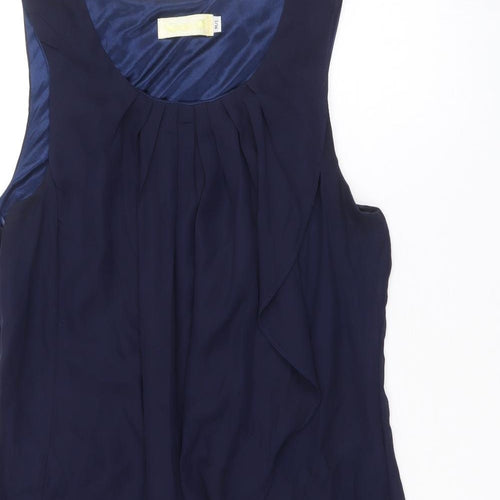 Angel Eye Womens Blue Polyester A-Line Size M Scoop Neck Zip - Size M-L