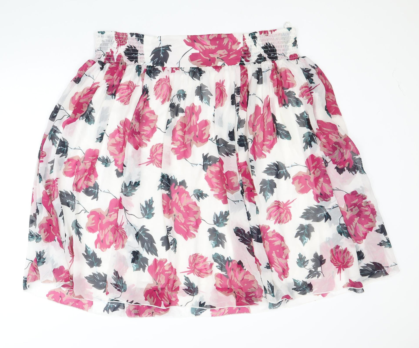 Damart Womens Multicoloured Floral Polyester Skater Skirt Size XL