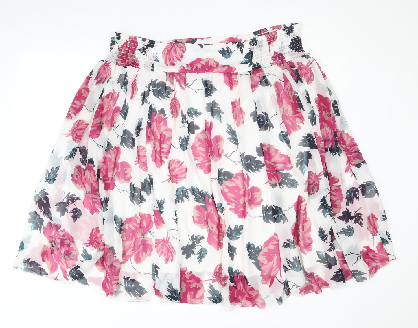 Damart Womens Multicoloured Floral Polyester Skater Skirt Size XL