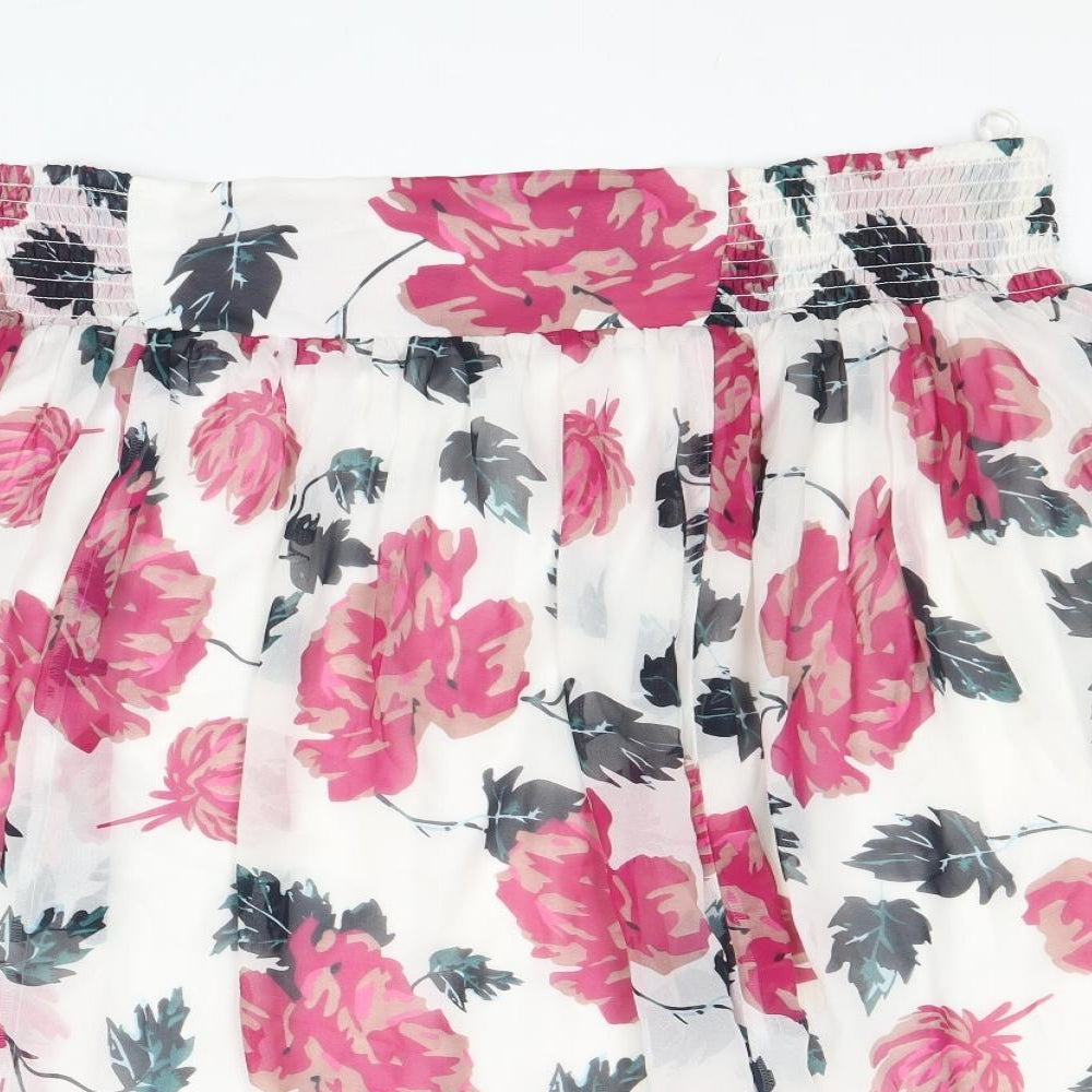 Damart Womens Multicoloured Floral Polyester Skater Skirt Size XL