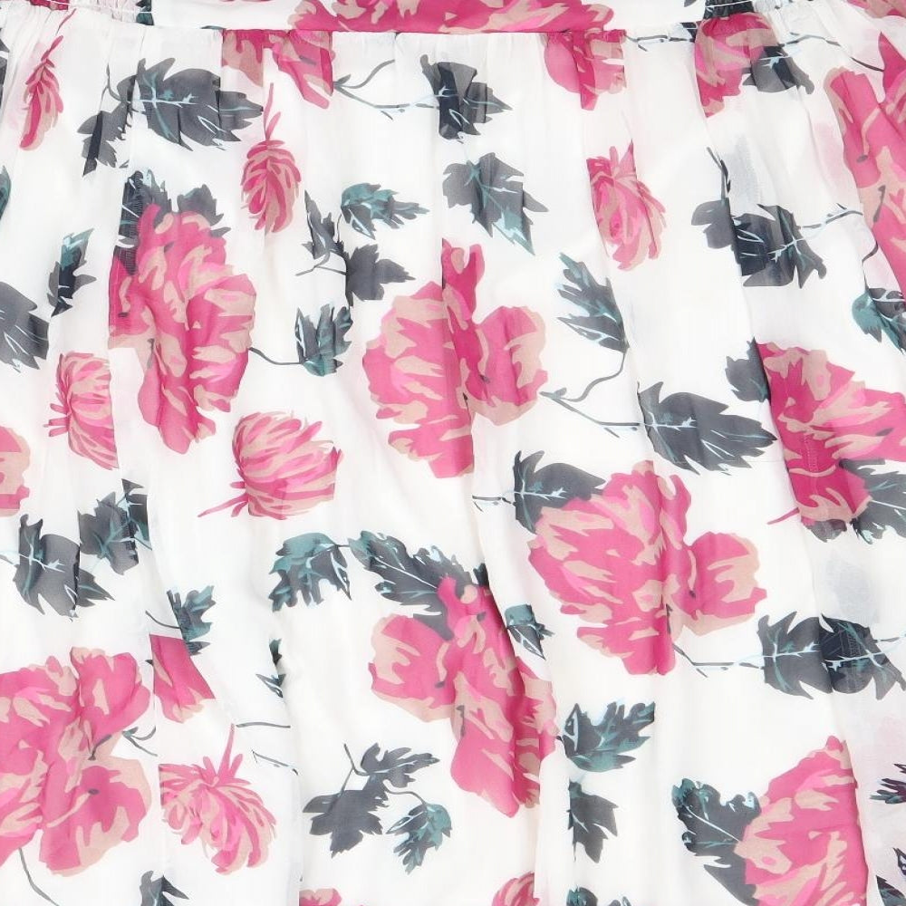 Damart Womens Multicoloured Floral Polyester Skater Skirt Size XL