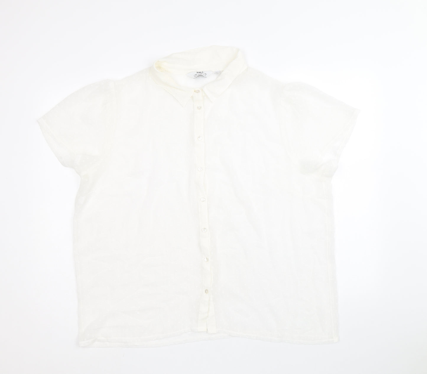 Dorothy Perkins Womens Ivory Polyester Basic Button-Up Size 18 Collared