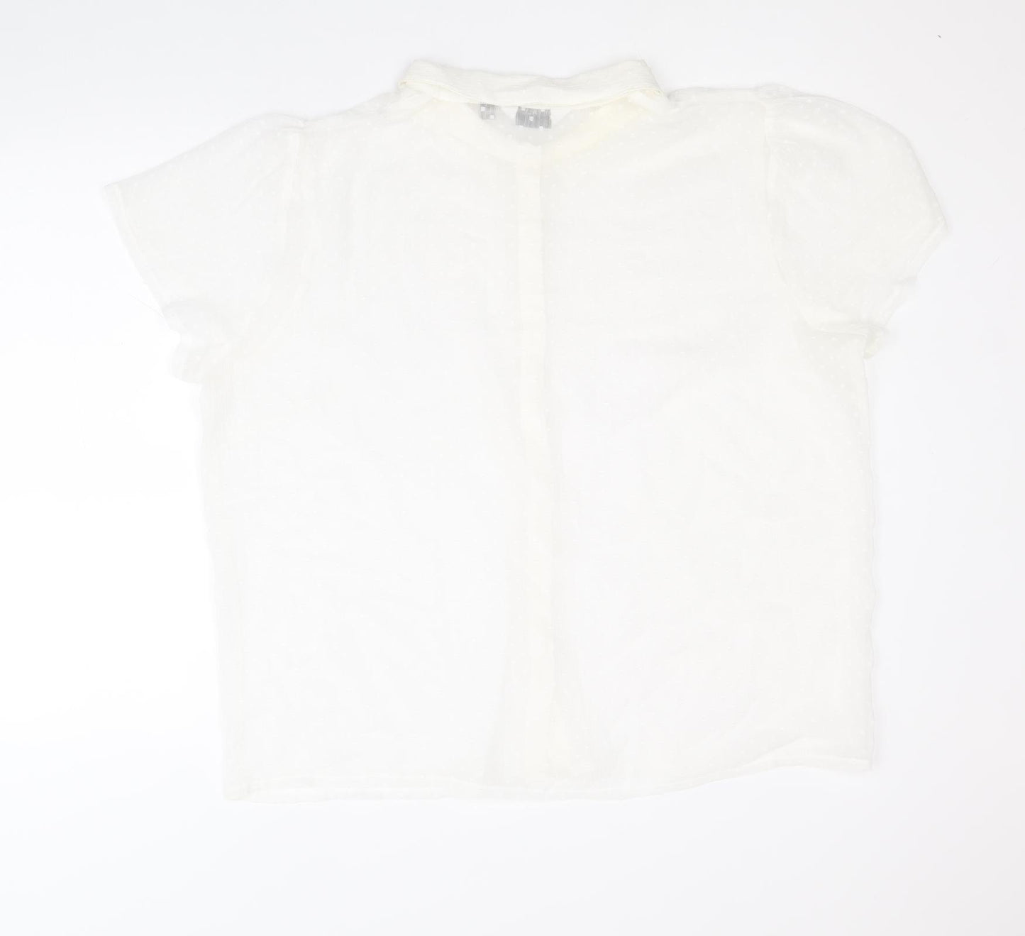 Dorothy Perkins Womens Ivory Polyester Basic Button-Up Size 18 Collared