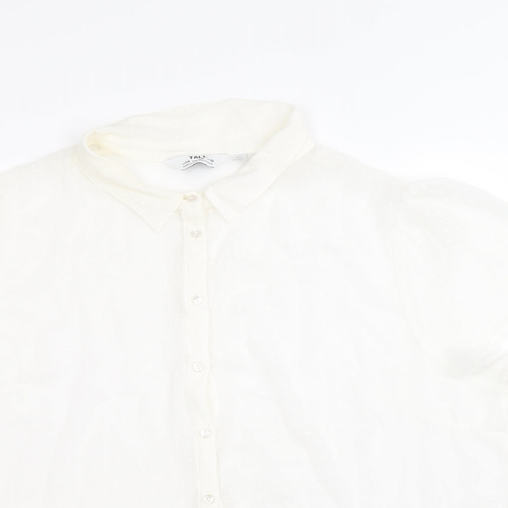 Dorothy Perkins Womens Ivory Polyester Basic Button-Up Size 18 Collared