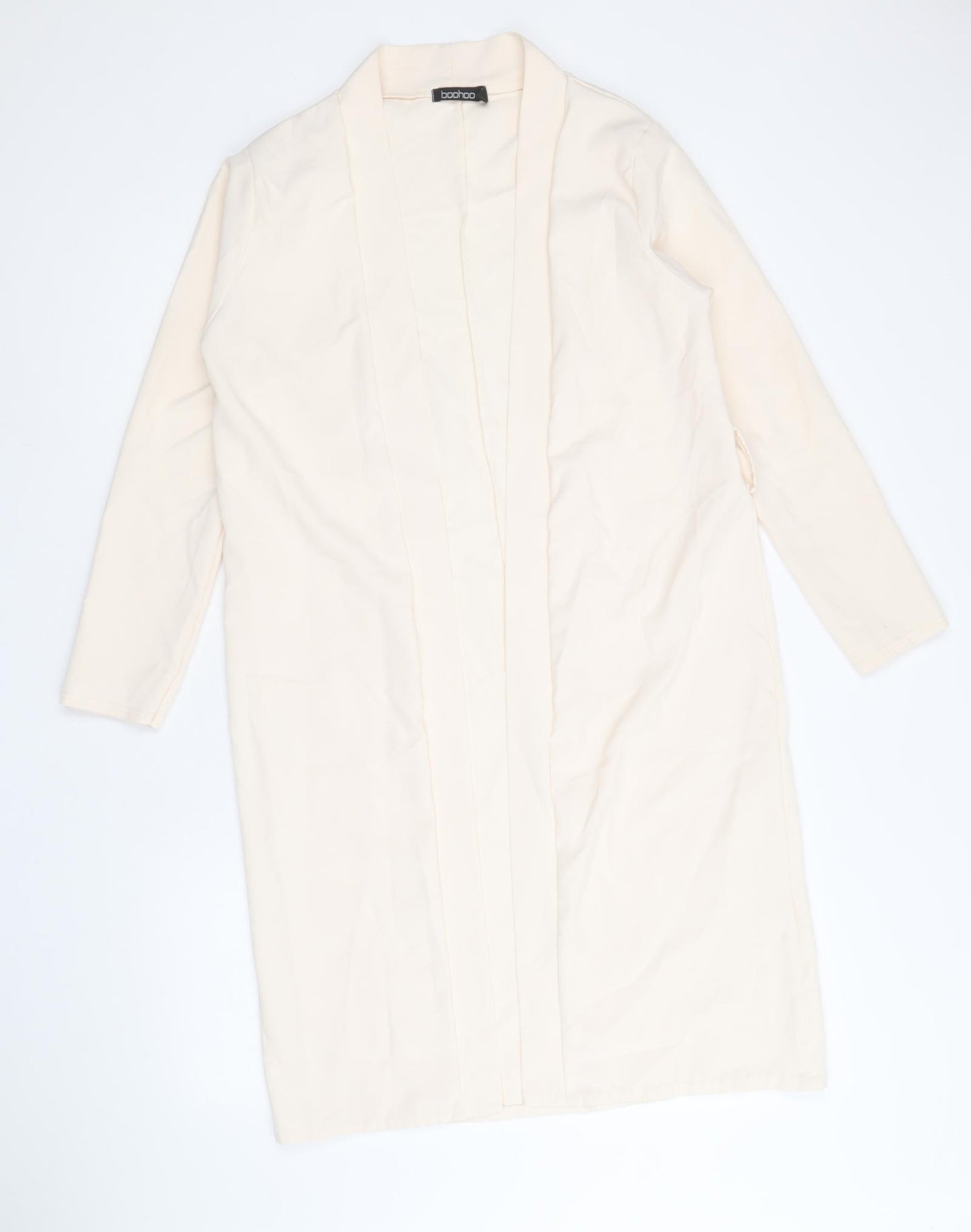 Boohoo Womens Beige Overcoat Coat Size 8