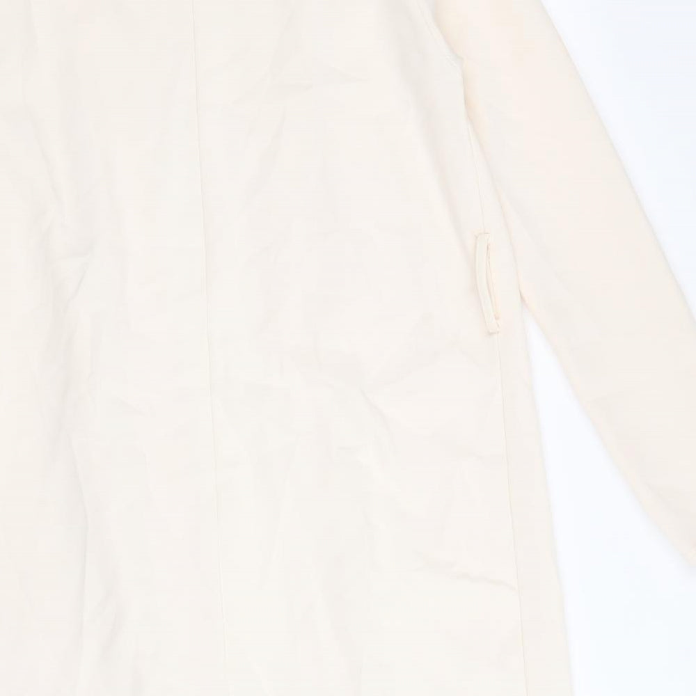 Boohoo Womens Beige Overcoat Coat Size 8