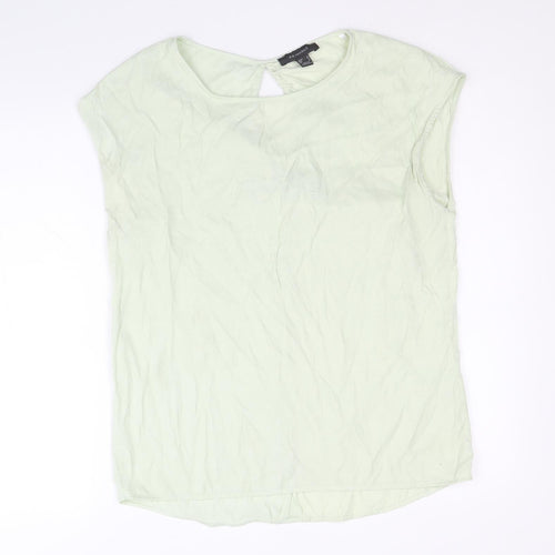 Primark Womens Green Polyester Basic Blouse Size 10 Boat Neck - Tie Back Detail