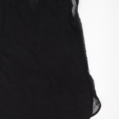 Olive Hill Womens Black Polka Dot Polyester Tunic Tank Size S V-Neck - Lace Panel