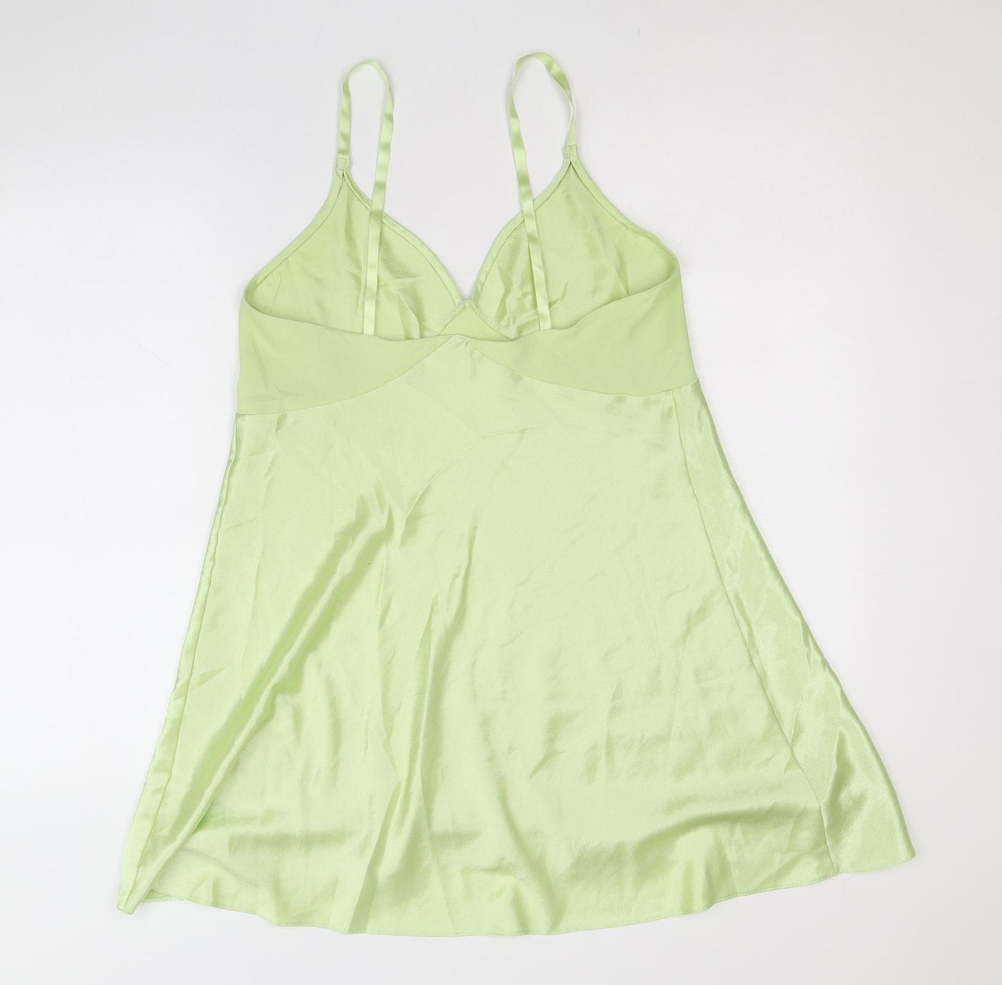 Marks and Spencer Womens Green Polyester Mini Size 14 V-Neck Pullover