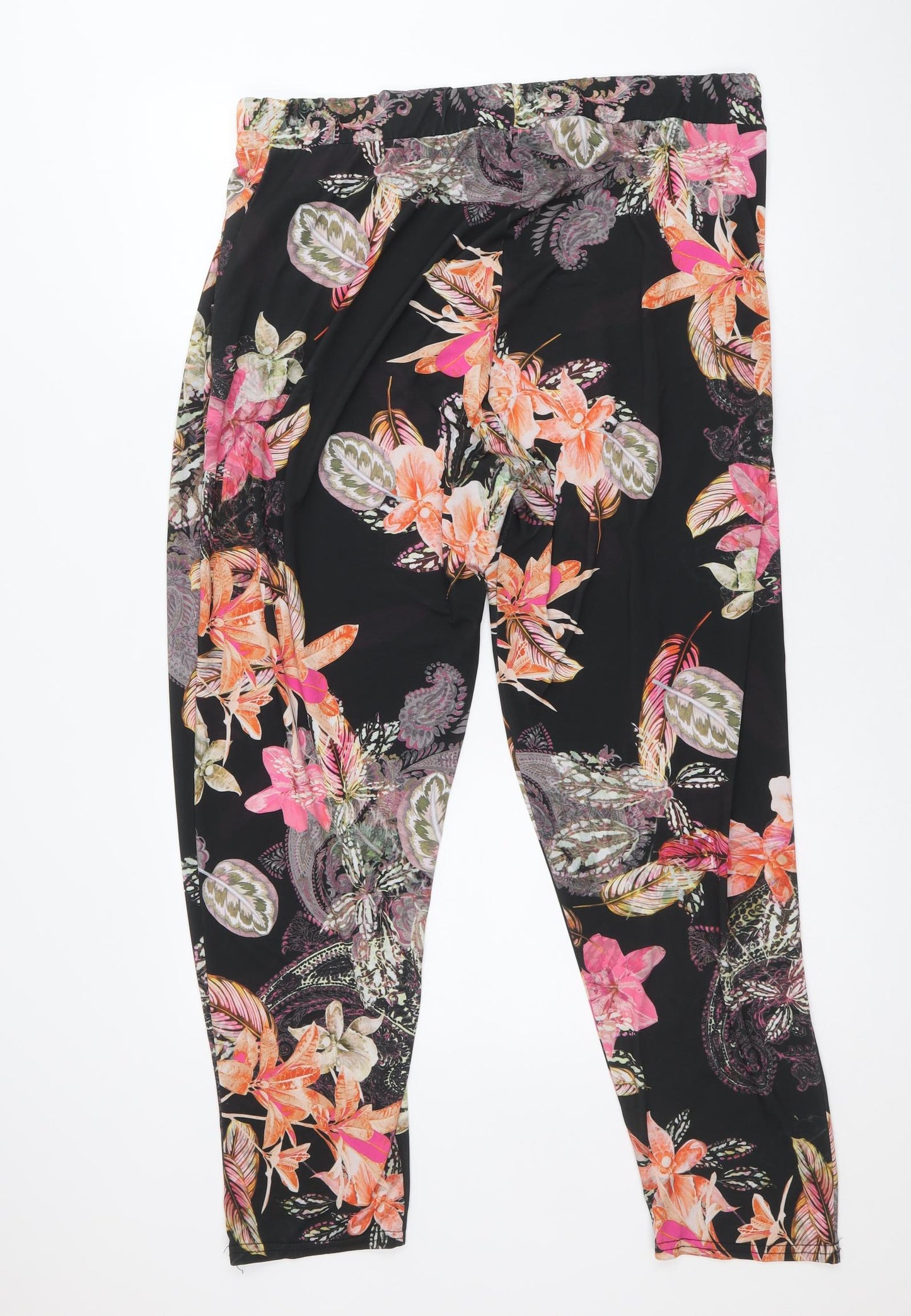Styled By Womens Multicoloured Floral Polyester Harem Trousers Size XL Regular