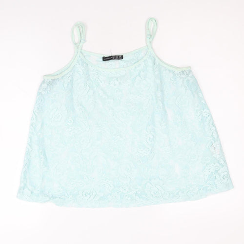 Atmosphere Womens Blue Floral Polyester Camisole Tank Size 14 Scoop Neck