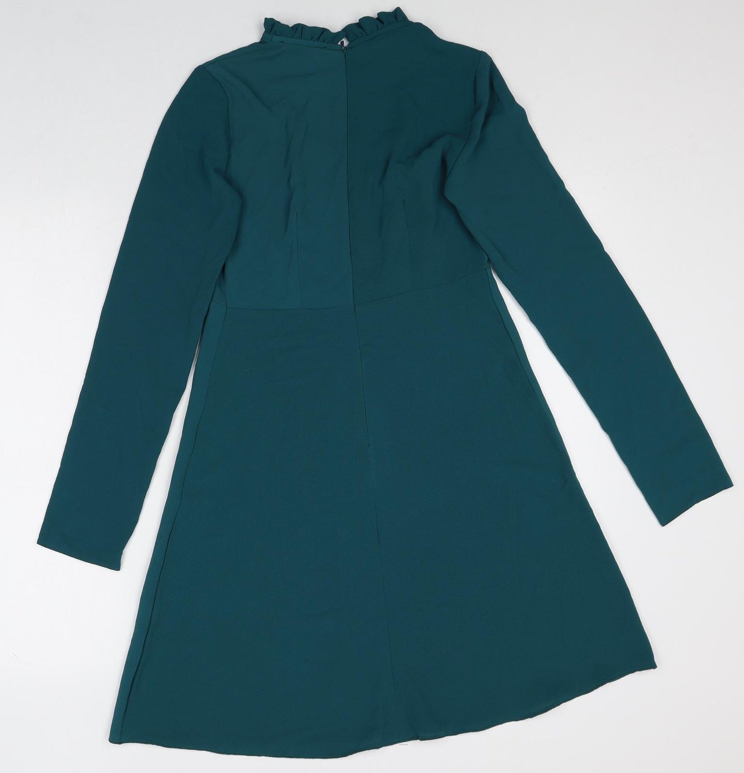 Primark Womens Blue Polyester A-Line Size 8 Round Neck Zip