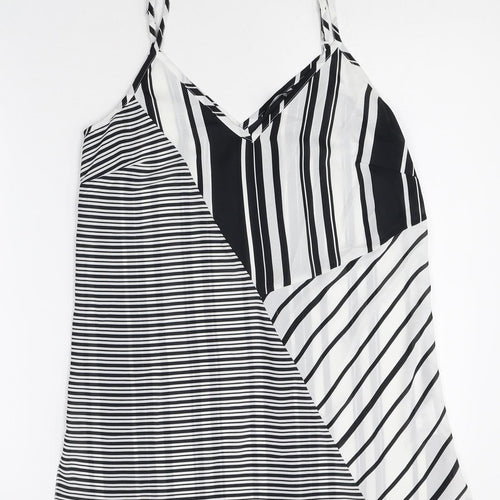 F&F Womens Multicoloured Striped Polyester Camisole Tank Size 8 V-Neck