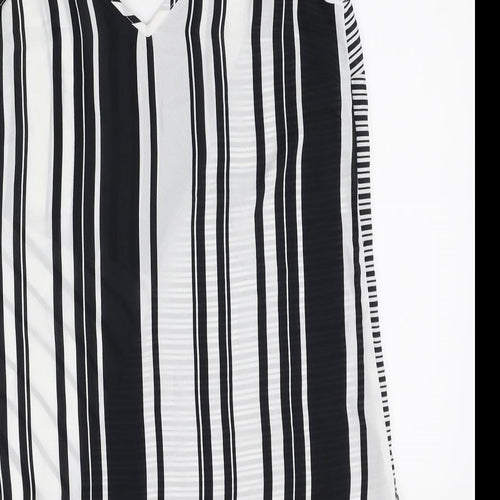 F&F Womens Multicoloured Striped Polyester Camisole Tank Size 8 V-Neck