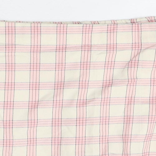 Bershka Womens Multicoloured Plaid Polyester Basic Shorts Size L Regular Zip
