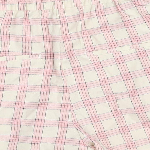 Bershka Womens Multicoloured Plaid Polyester Basic Shorts Size L Regular Zip