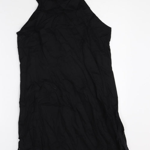 Miss Captain Womens Black 100% Cotton A-Line Size 10 Round Neck Button