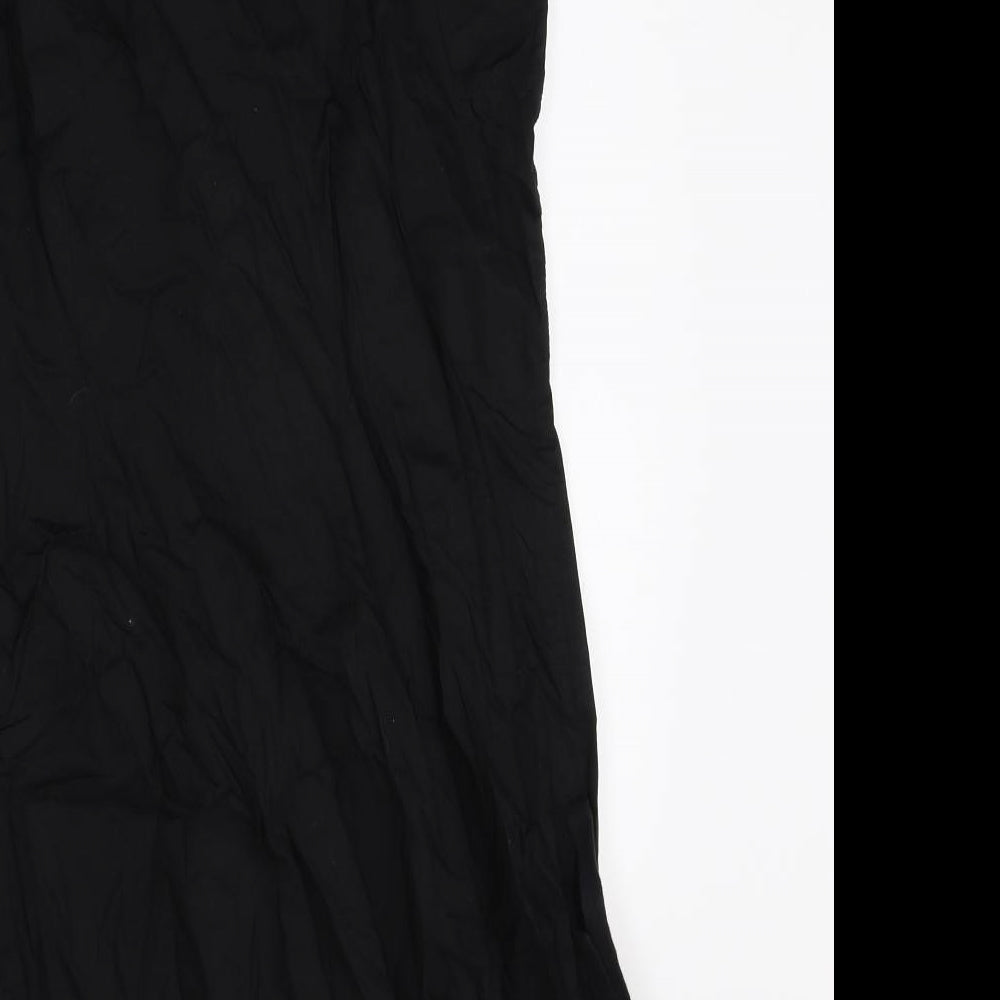Miss Captain Womens Black 100% Cotton A-Line Size 10 Round Neck Button