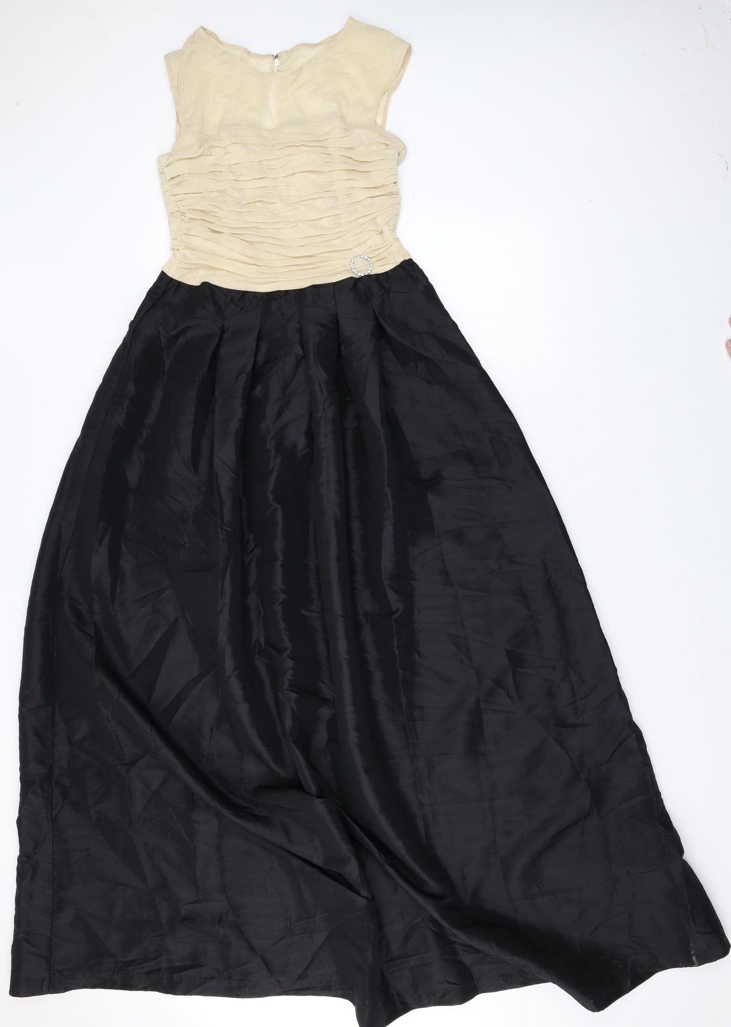 Sangria Womens Multicoloured Nylon Ball Gown Size 8 Round Neck Zip