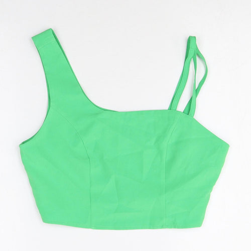 Extro&vert Womens Green Polyester Cropped Tank Size 10 Square Neck