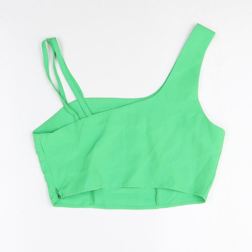 Extro&vert Womens Green Polyester Cropped Tank Size 10 Square Neck