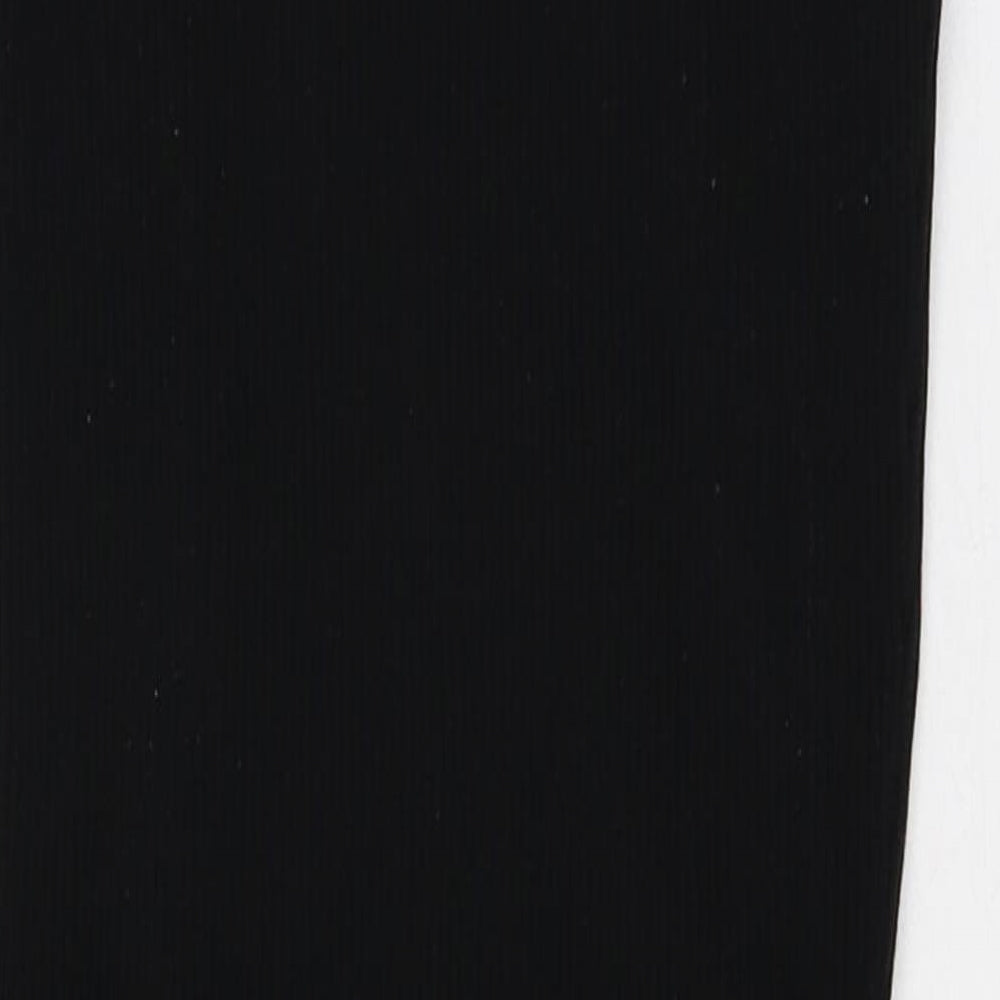Bershka Womens Black Herringbone Polyamide Bodycon Size M One Shoulder Pullover