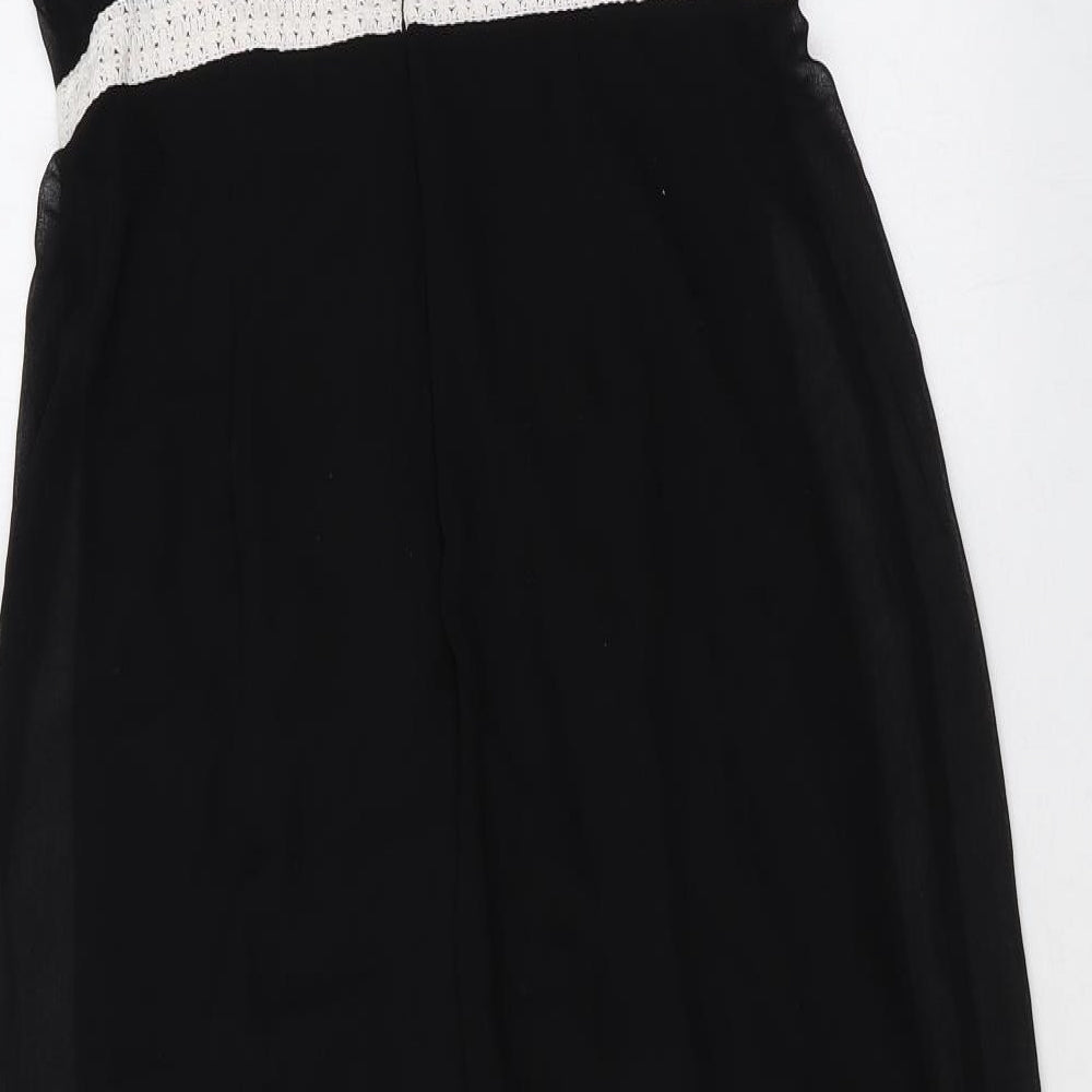 Pepperberry Womens Black Geometric Polyester Maxi Size 10 Scoop Neck Zip