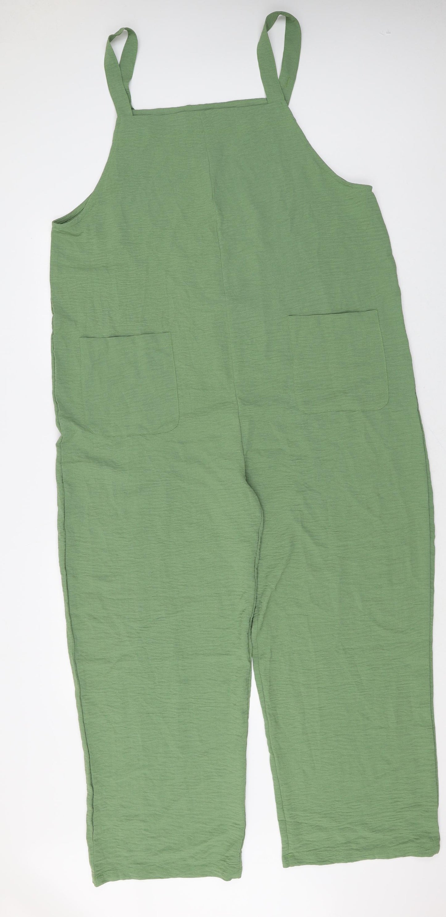 Preworn Womens Green Polyester Jumpsuit One-Piece Size XL Button