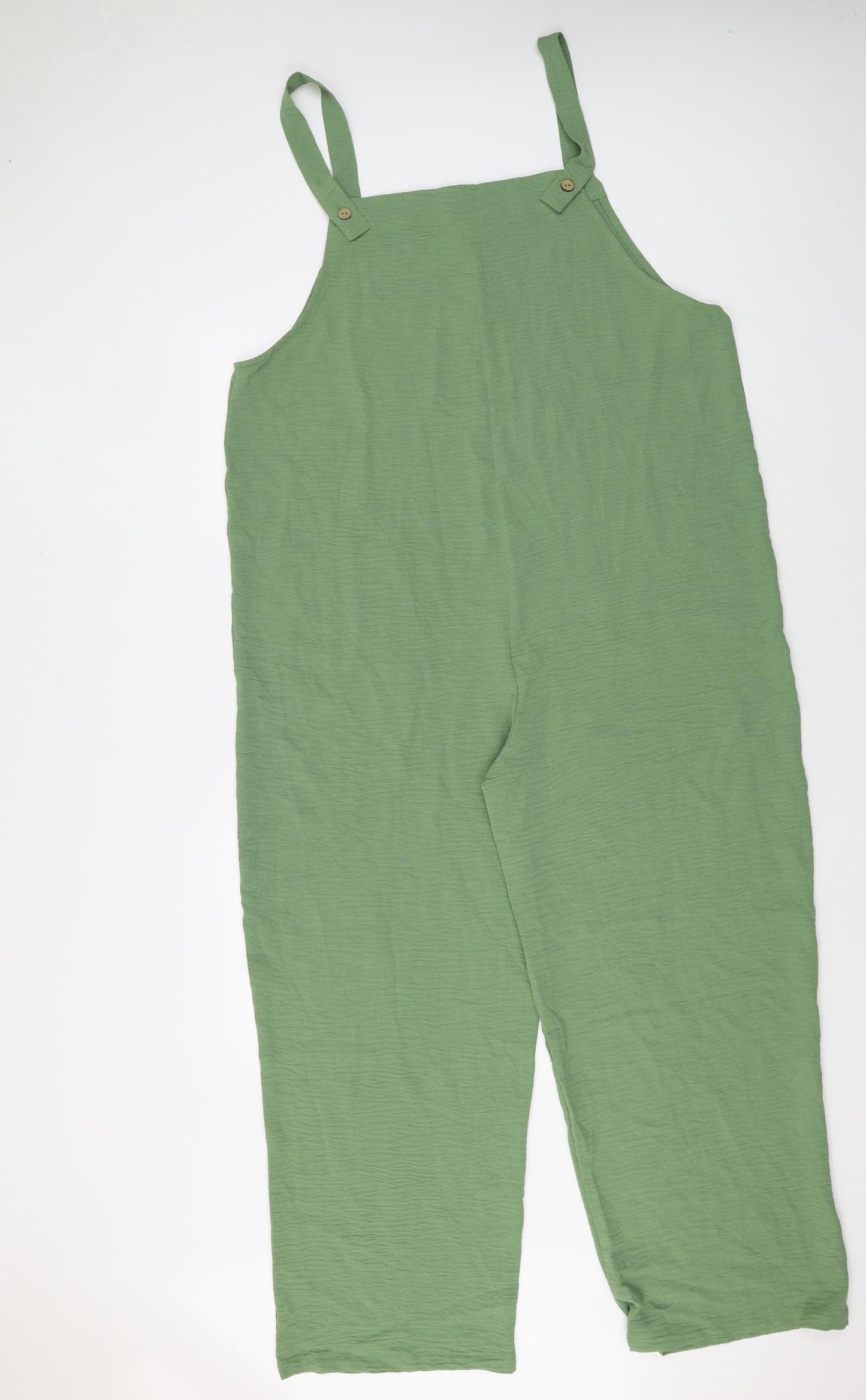 Preworn Womens Green Polyester Jumpsuit One-Piece Size XL Button