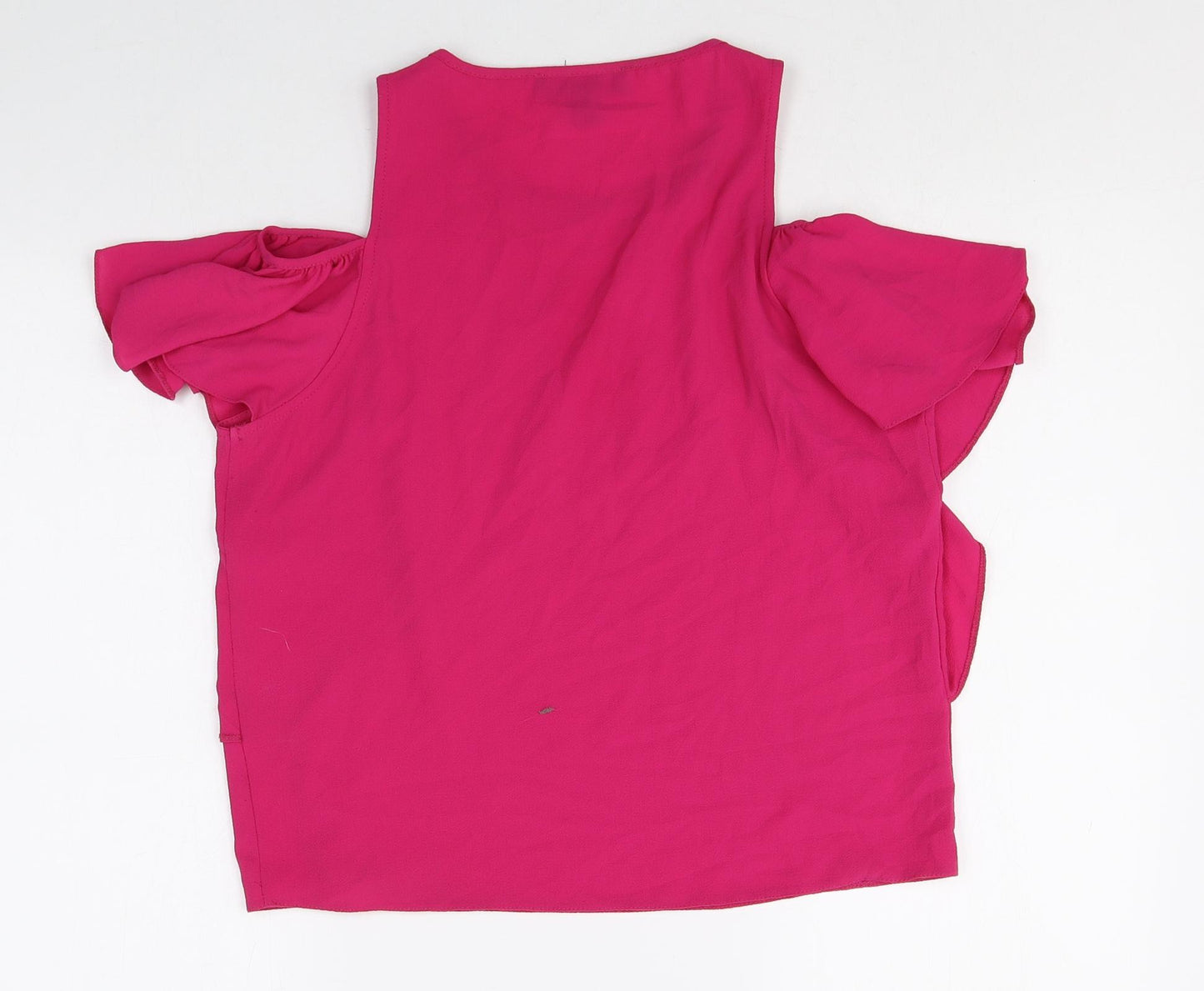 Atmosphere Womens Pink Polyester Basic Button-Up Size 8 Round Neck