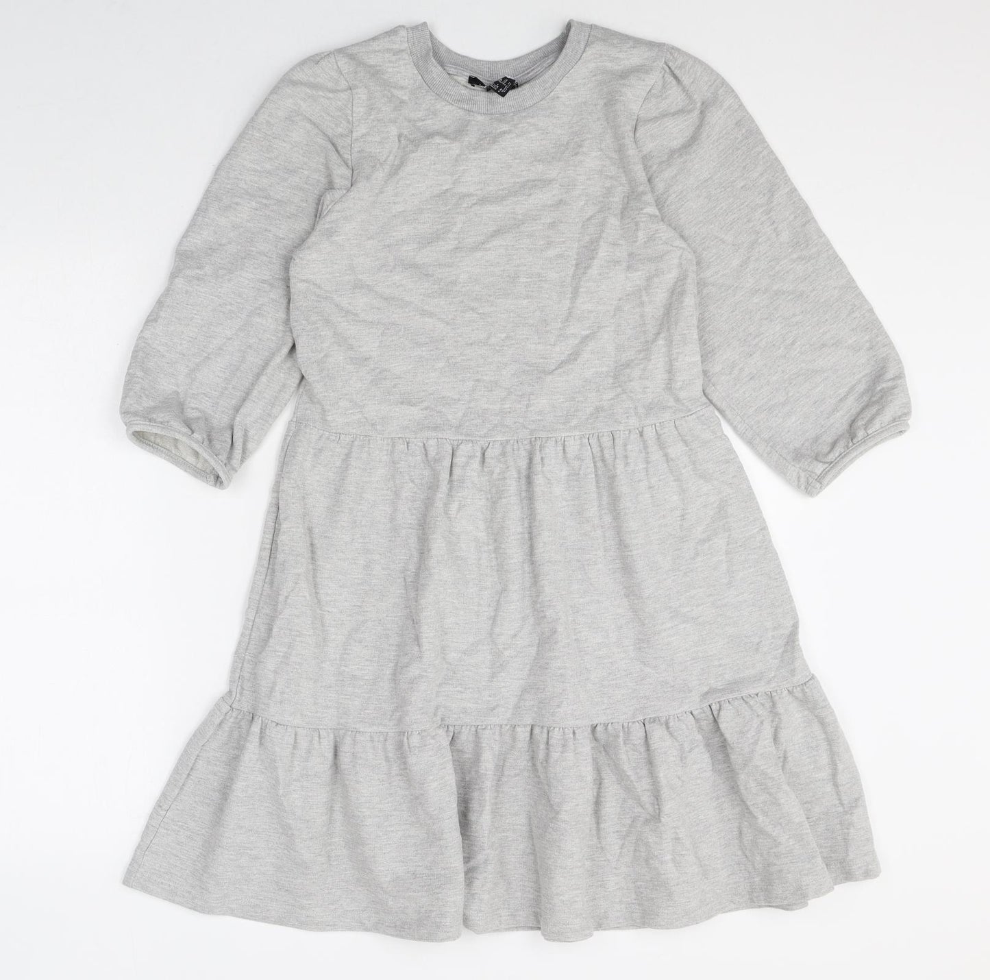New Look Womens Grey Polyester A-Line Size 10 Round Neck Pullover