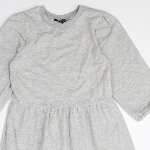 New Look Womens Grey Polyester A-Line Size 10 Round Neck Pullover