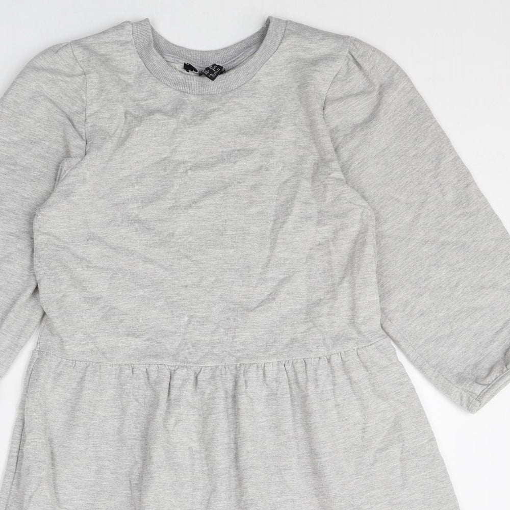 New Look Womens Grey Polyester A-Line Size 10 Round Neck Pullover