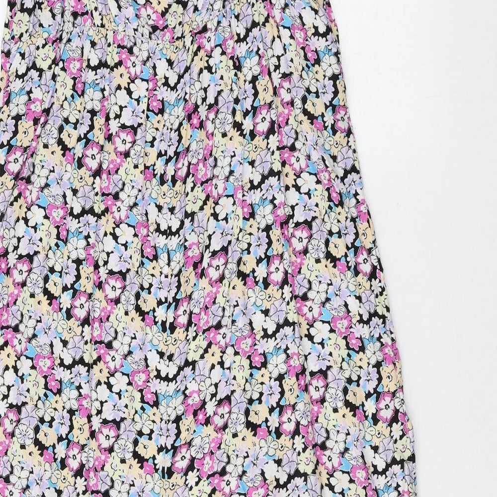 George Womens Multicoloured Floral Viscose Fit & Flare Size 14 Scoop Neck Pullover - Drop hem